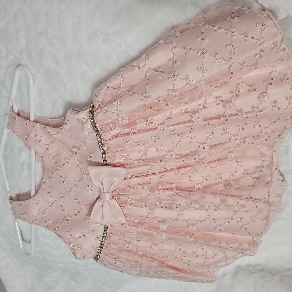 American Princess Girls 18 Months Pink Embroidered Dress